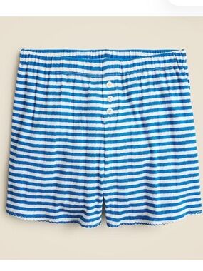 J crew blue stripe pointelle shorts